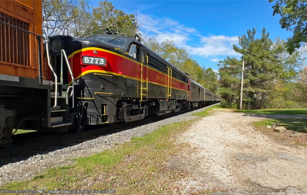 CVSR 6773 trails into town.